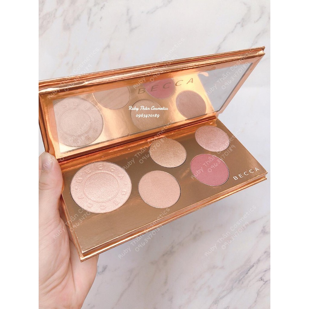 Highlight / Phấn Bắt Sáng Becca Pop Goes The Glow Champange Pop Face &amp; Eye Palette