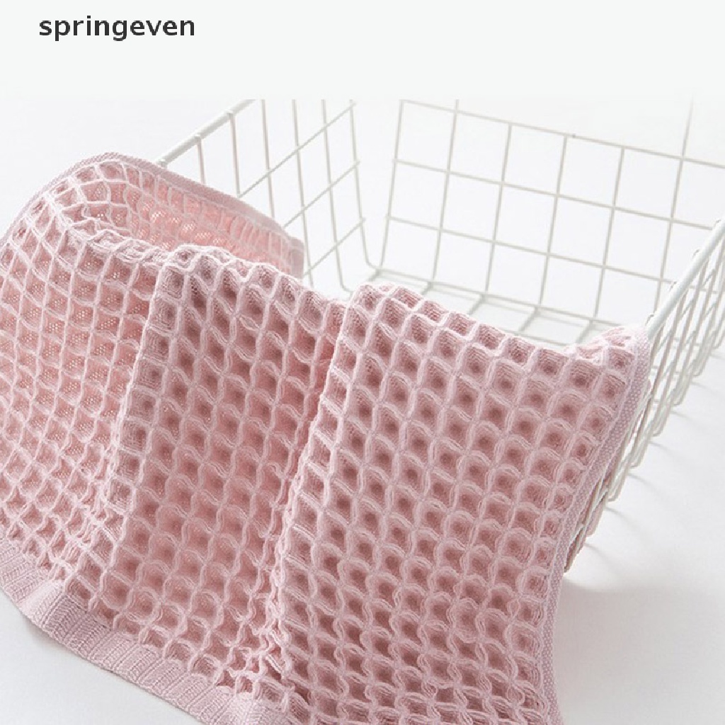 Springeven Waffle Khăn Mặt Cotton Vuông Mềm Mại Họa Tiết Kẻ Sọc Cho Người Lớn