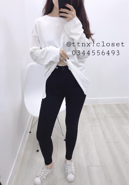 Quần skinny đen cạp cao chất siêu đẹp