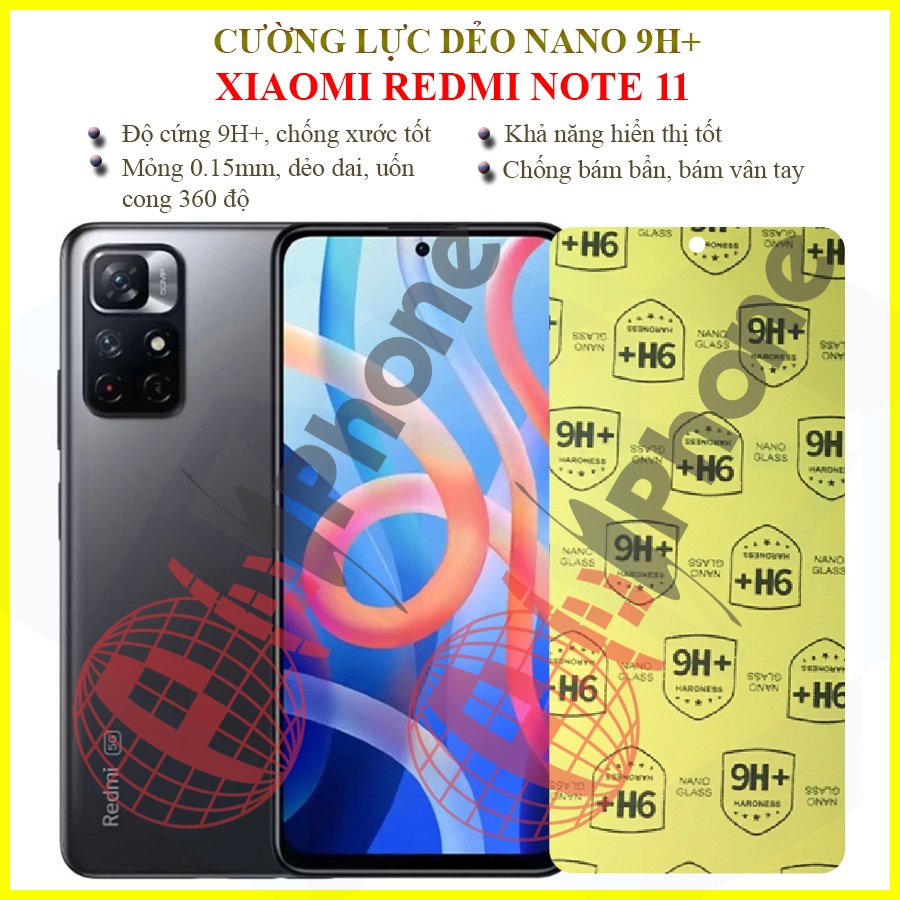 Dán cường lực dẻo nano trong hoặc nhám cho Xiaomi Redmi Note 11 (6.43 inch)