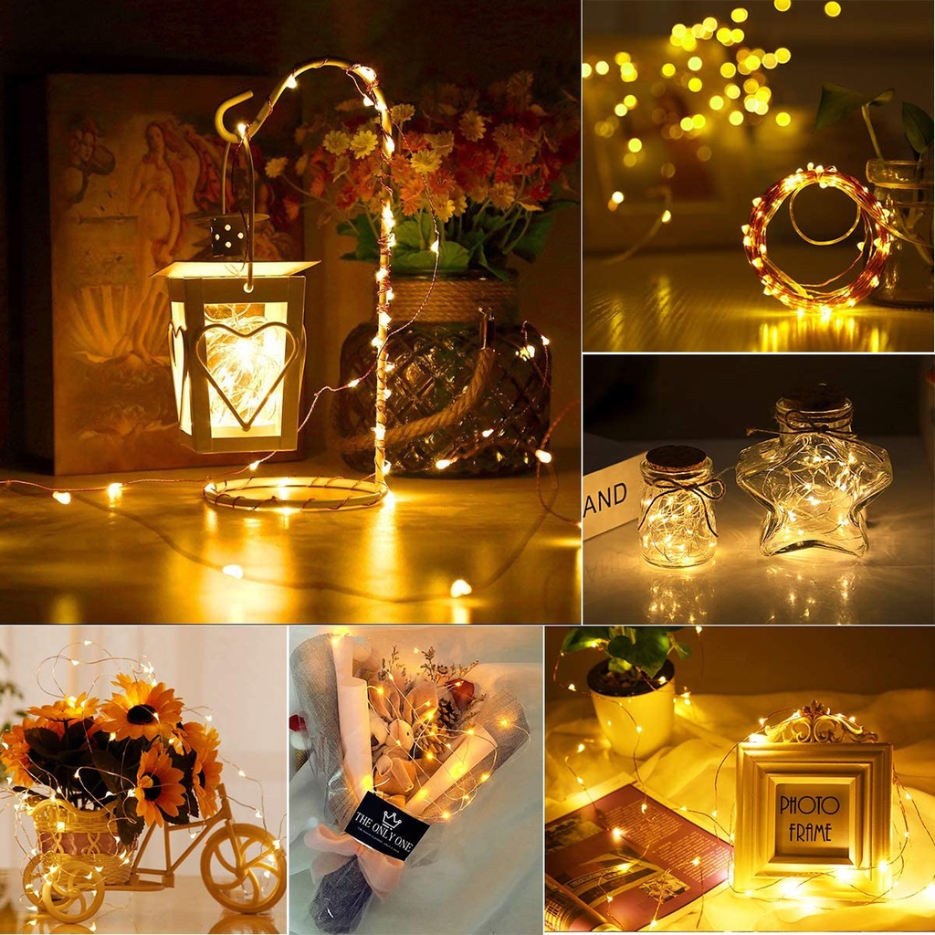 Đèn LED đom đóm ánh sáng câu chuyện cổ tích USB13 chìa khóa điều khiển từ xa 8 chế độ nhấp nháy đèn dây đồng không thấm nước Đèn phòng ngủ trong nhà