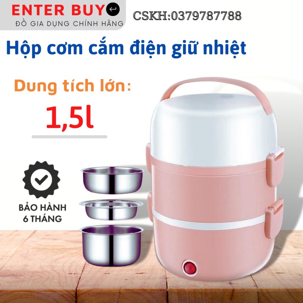 Hộp Cơm Cắm Điện , Nồi Cơm Điện, Inox 3 Tầng Đa Năng SP000040 ,  Giữ Nhiệt, Nấu Cơm, An Toàn Cho Người Sử Dụng