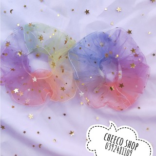 Dây buộc tóc Scrunchies galaxy