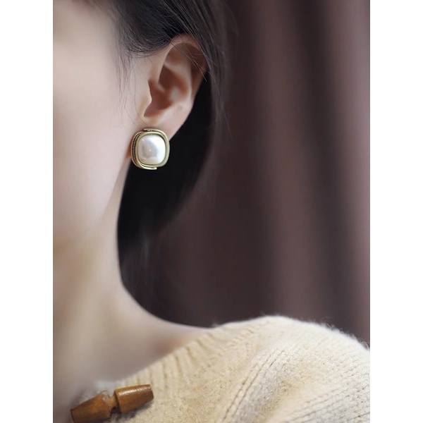 Bông tai xi mạ ngọc đá cô dâu -dự tiệc