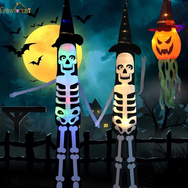 1 Đèn LED Hình Đầu Lâu Bí Ngô Ma Rỗng Phát Sáng Trang Trí Halloween
