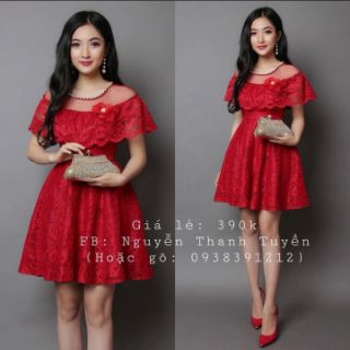 Đầm xòe phối lưới