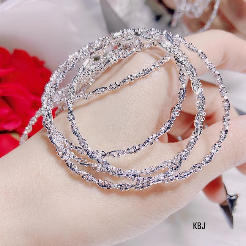 Vòng tay kiềng mềm bạc ý cao cấp Bibi silver, lắc tay thời trang trẻ trung