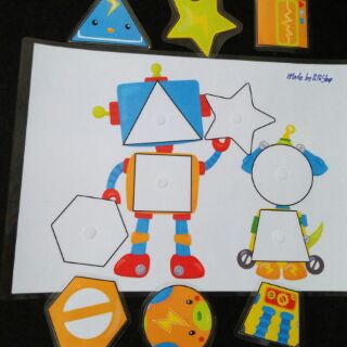 Học liệu cho bé: Hình khối Robot