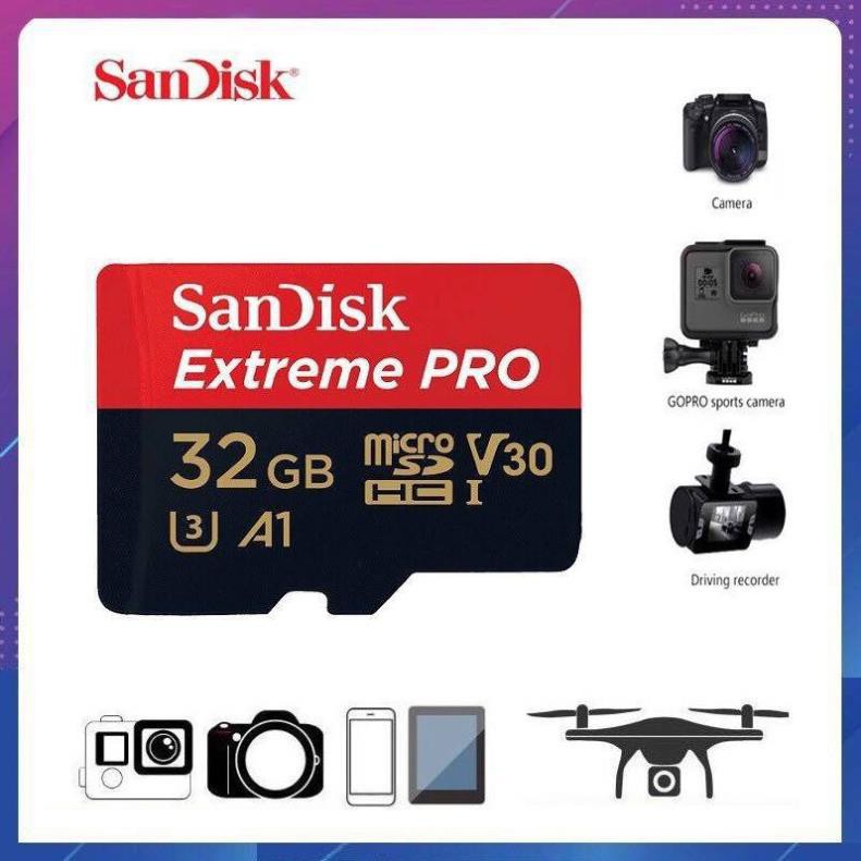 [Mã ELFLASH5 giảm 20K đơn 50K] [Chính Hãng] Thẻ Nhớ SanDisk Extreme Pro 4K U3 V30 32GB 100Mb/s Tốc độ siêu cao | BigBuy360 - bigbuy360.vn