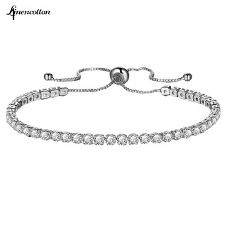 Luxury Cubic Zircon Single Row Pull Slider Bracelet Adjustable Bangle