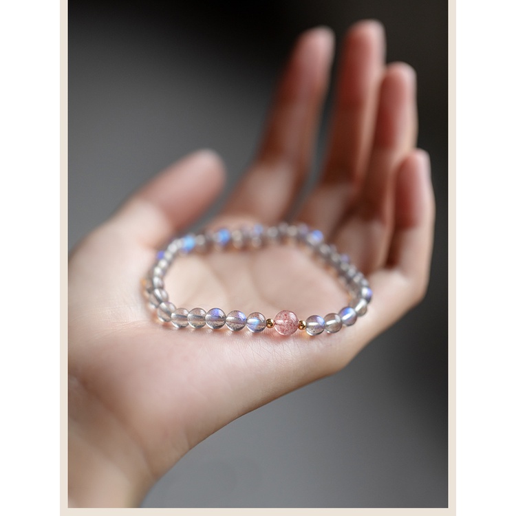 [Hàng Mới Về] Vòng Tay Xâu Hạt Đá Mặt Trăng Xám Niche 7A