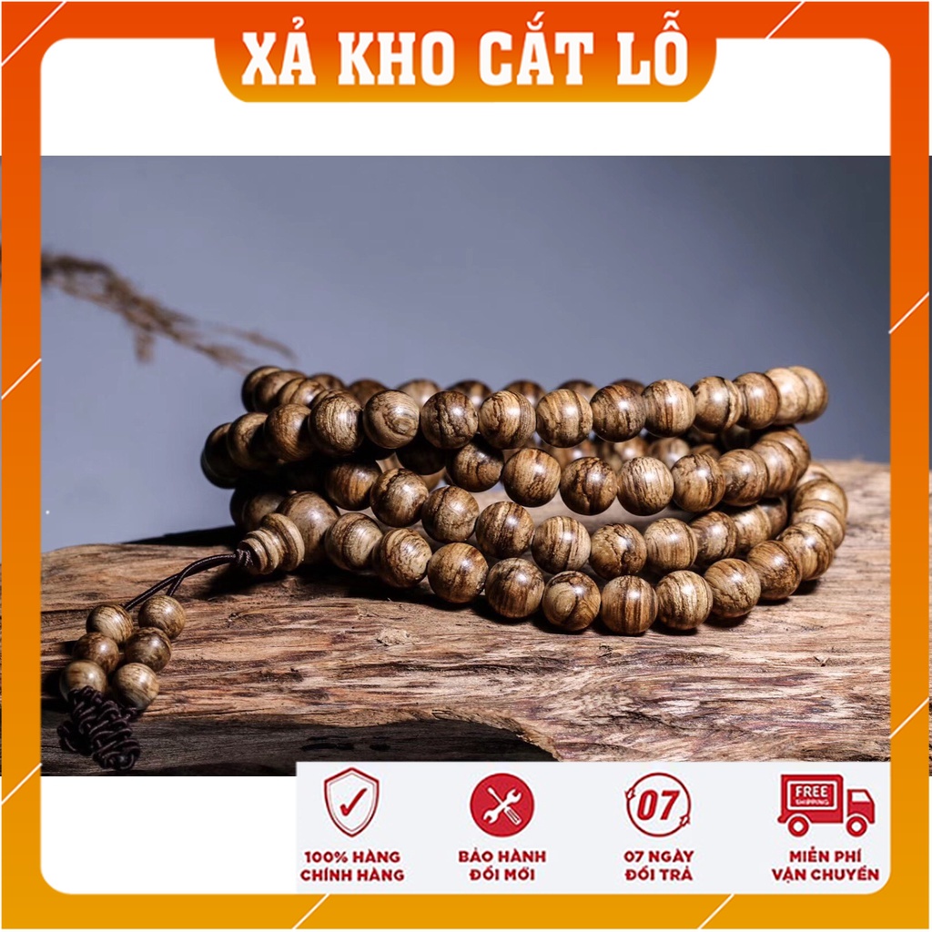 Vòng Tay Gỗ Trầm Hương 108 Hạt Nữ Đeo May Mắn Thời Trang. - shopmo_9x