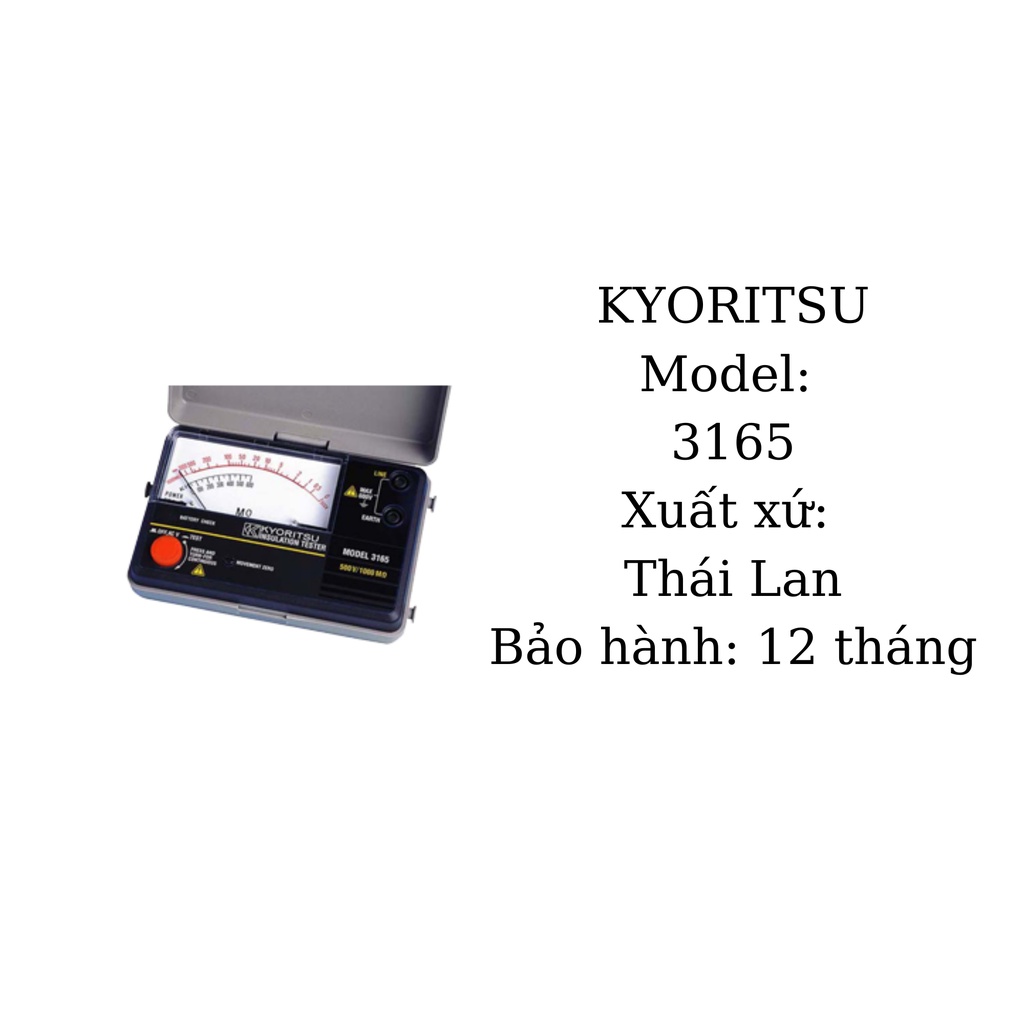 Đồng hồ đo điện trở cách điện KYORITSU 3165