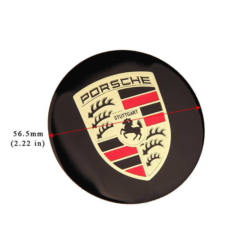Set 4 miếng dán trang trí nắp trục bánh xe 56mm cho Porsche Panamera Cayenne Macan 718 911can Tay