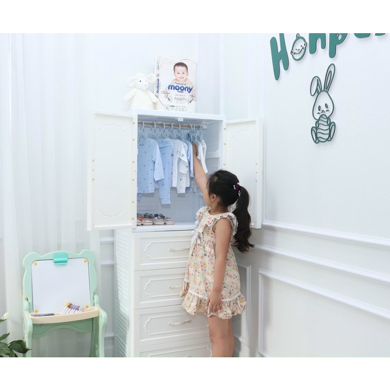 Tủ nhựa Honper 5 tầng vân gỗ cao cấp