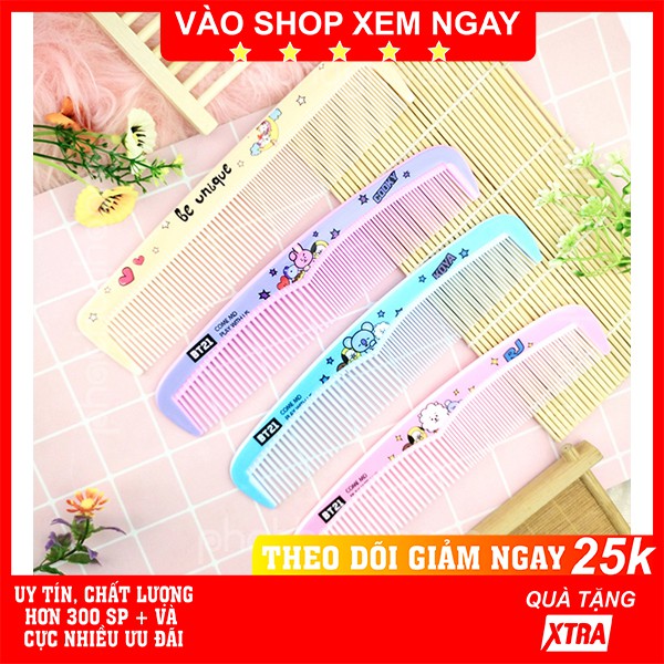 Lược chải tóc mẫu đẹp✅FREESHIP Lược chải tóc mẫu đẹp răng to và răng nhỏ họa tiết màu sắc cực đẹp giá rẻ-Phát Huy Hoàng