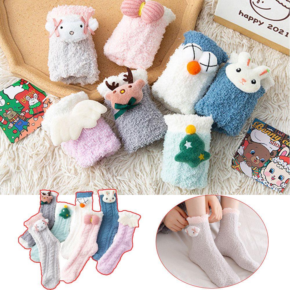 Vớ Nhung San Hô Dày Mềm Mại Giữ Ấm Mùa Đông