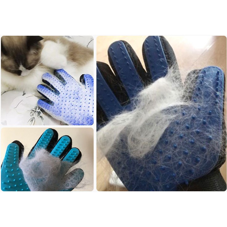Găng tay tẩy lông chết chó mèo, tắm chải lông chất liệu cao su cho thú cưng_BL012
