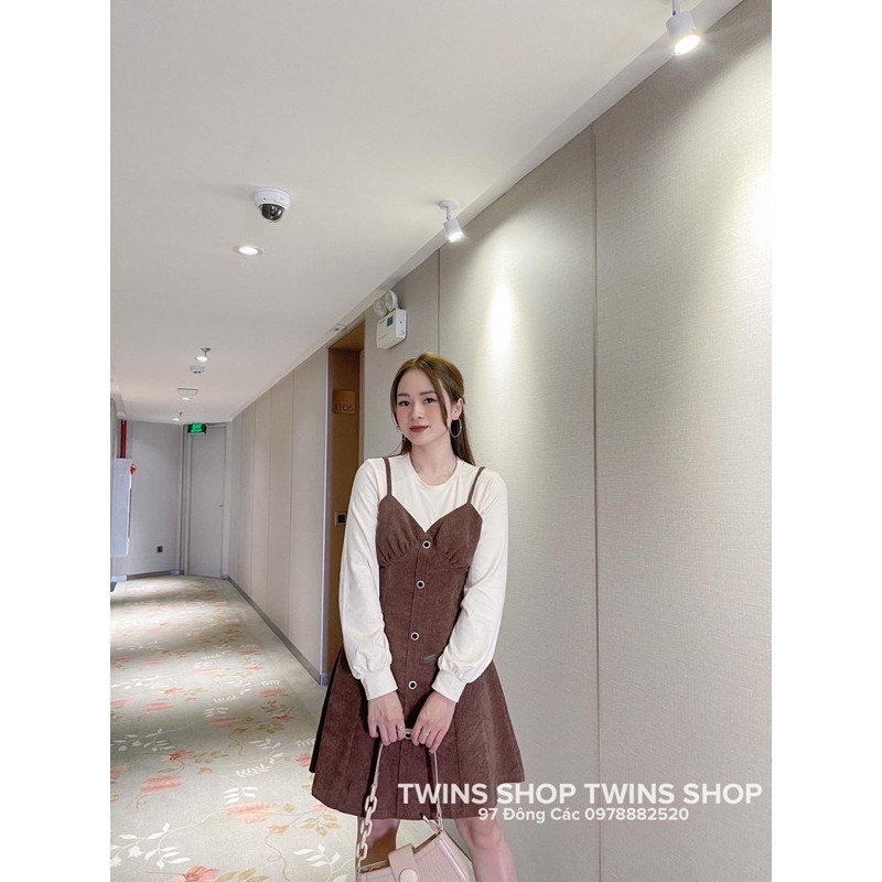 Váy yếm 2 dây hàng khuy kèm áo trong Jieqi 88035