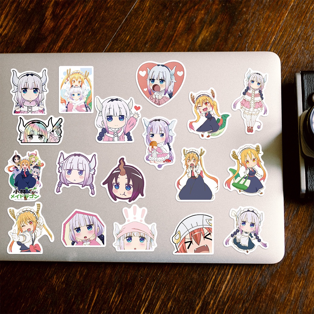 Set 10/25/50 miếng dán trang trí đa năng chống thấm nước hình Miss Kobayashi's Dragon Maid đáng yêu thời trang