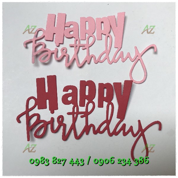 Chữ happy birthday - Trang trí scrapbook, love box, album, thiệp...