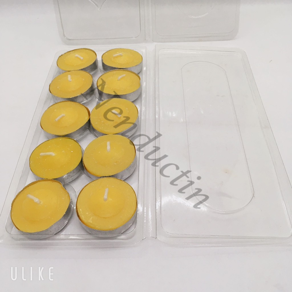 Hộp mica làm nến tealight hộp 10 viên nến