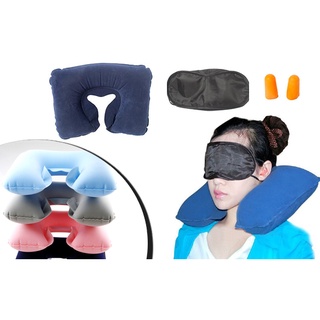 Bộ 3 món gối hơi kê cổ, bịt mắt, tai du lịch