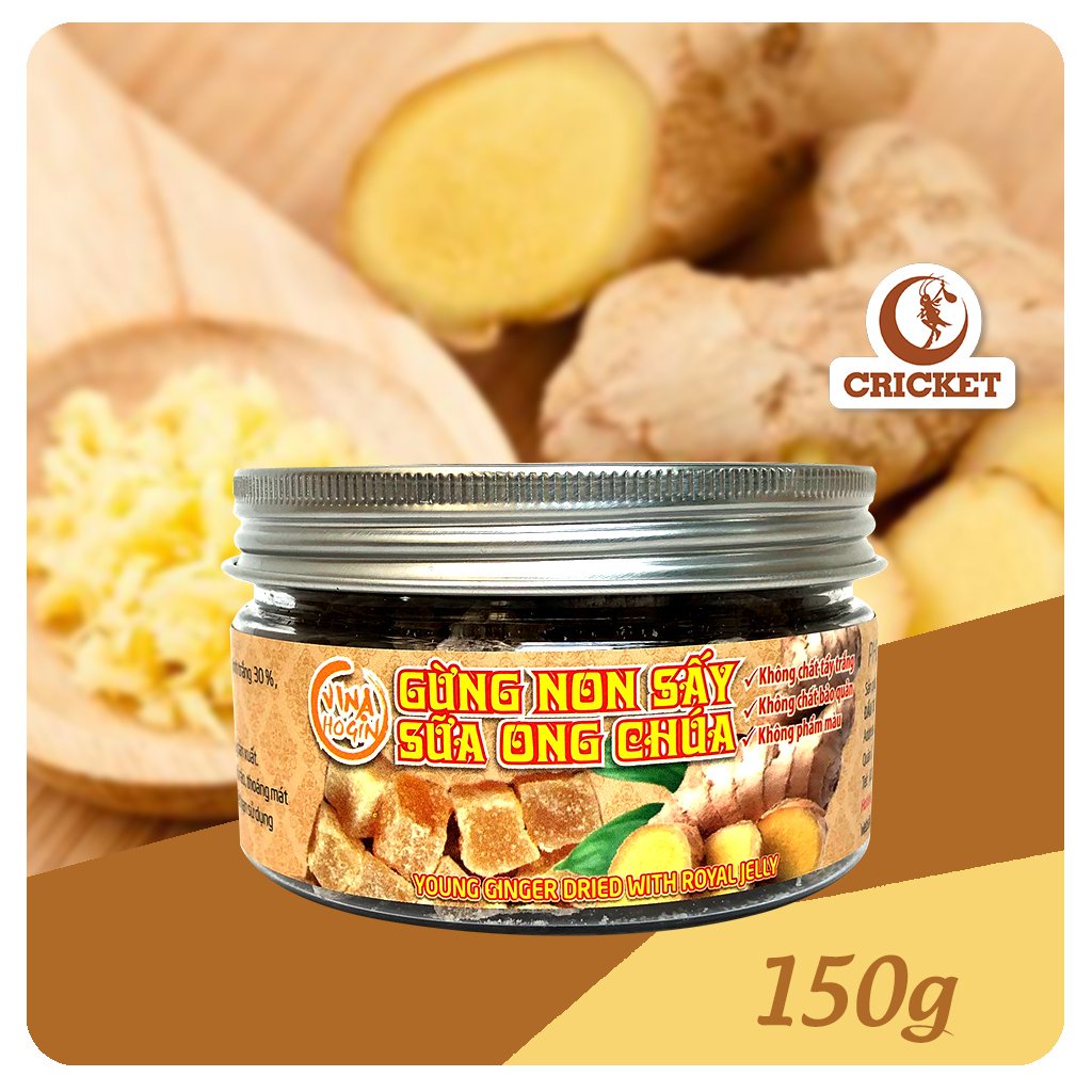 Gừng Non Sấy Sữa ong Chúa Phúc An- Hộp 150g - sản phẩm cao cấp tốt cho sức khoẻ