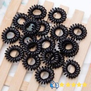 Dây Buộc Tóc Lò Xo Nhựa Xoắn Đen, Gọn Gàng, Không Đau,Cột Tóc Gọn Gàng Tiện Dụng