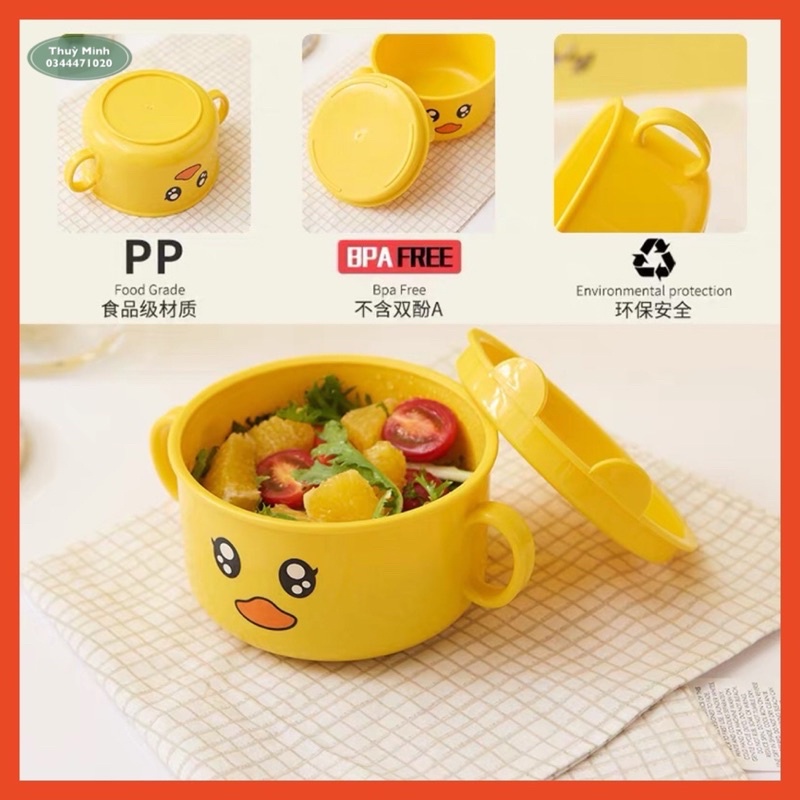 Bát ăn dặm hình vịt vàng cute giúp bé ăn ngon miệng