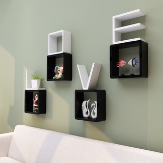 Kệ treo tường chữ LOVE kèm 4 ô vuông gỗ xanh chống ẩm cao cấp