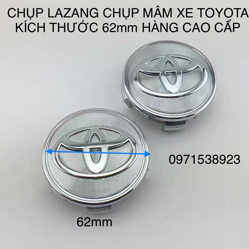 nắp chụp lazang chụp mâm 62mm màu bạc Cho Toyota Camry Yaris Corolla altis vios innova  hàng oem loại xịn đẹp