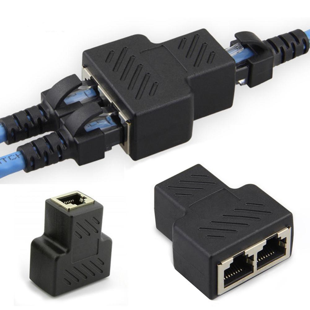 Đầu chia cáp mạng LAN Ethernet RJ45 1 cổng ra 2 cổng cắm tiện dụng
