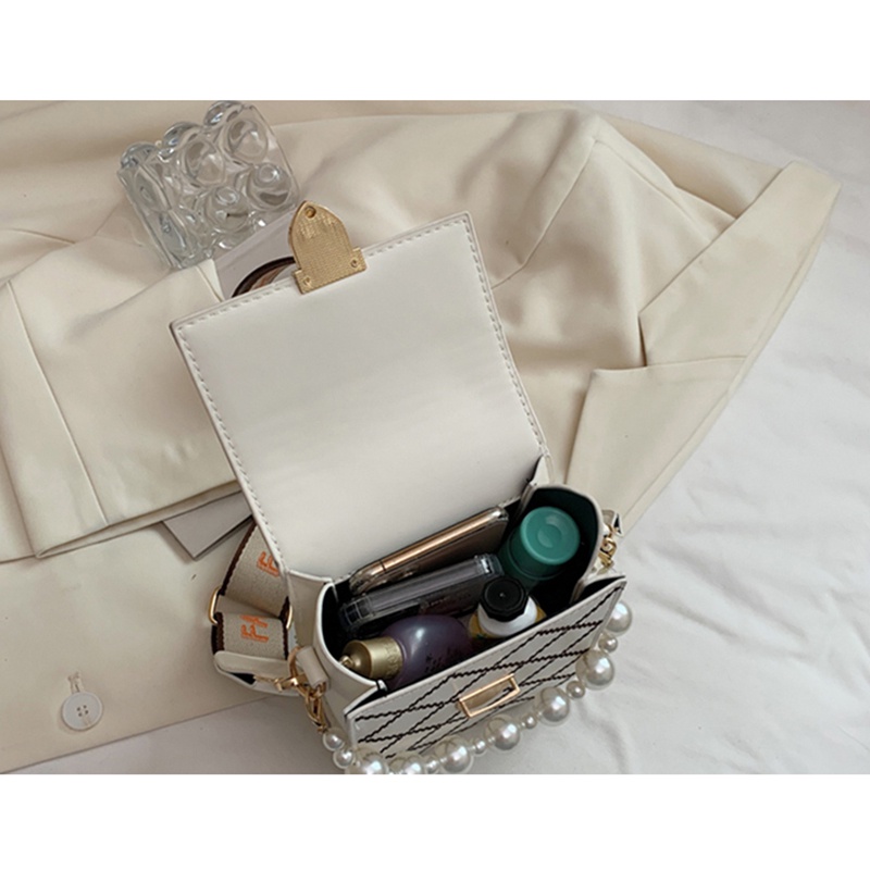 Túi đeo vai IELGY vừa điện thoại phối dây ngọc trai thời trang phong cách Hàn Quốc cho nữ