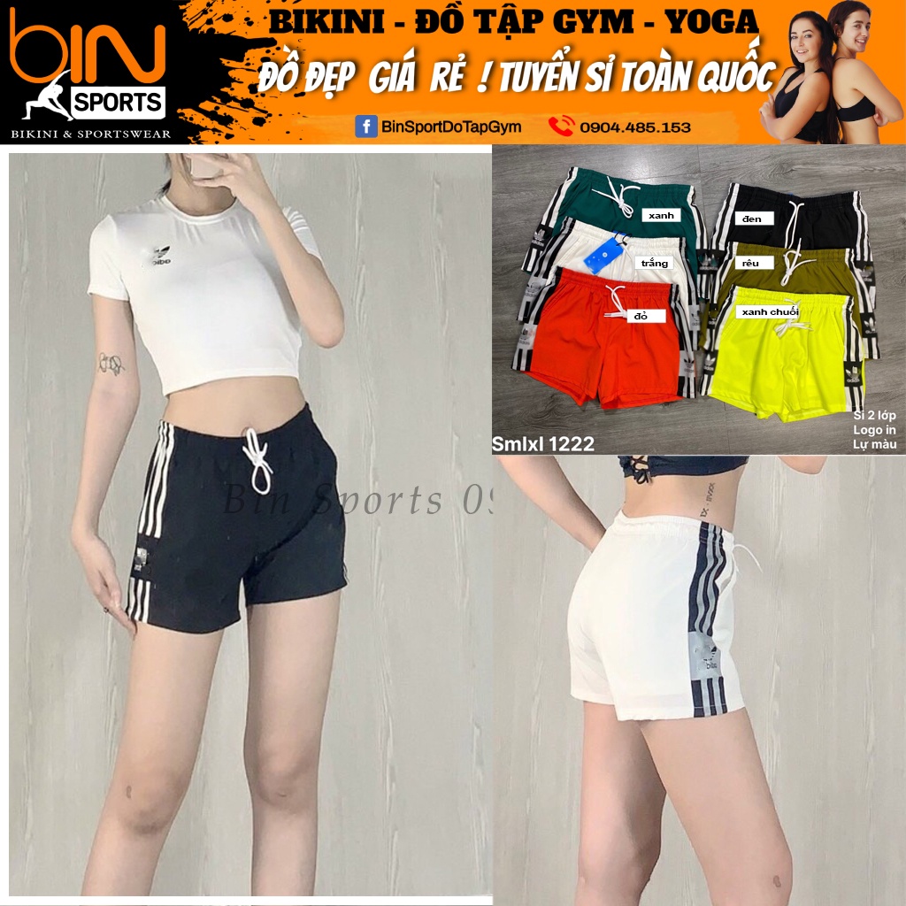 Quần Tập Gym Nữ, Quần Đùi Hai Lớp Cao Cấp Bin Sports Q119