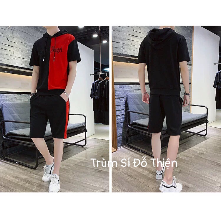 BỘ THỂ THAO  FREESHIP  ĐỒ BỘ NAM CÓ NÓN ANGLE PHỐI MÀU THỜI TRANG ĐỘC LẠ PHONG CÁCH HÀN TRẺ TRUNG CHẤT THUN SIÊU MÁT