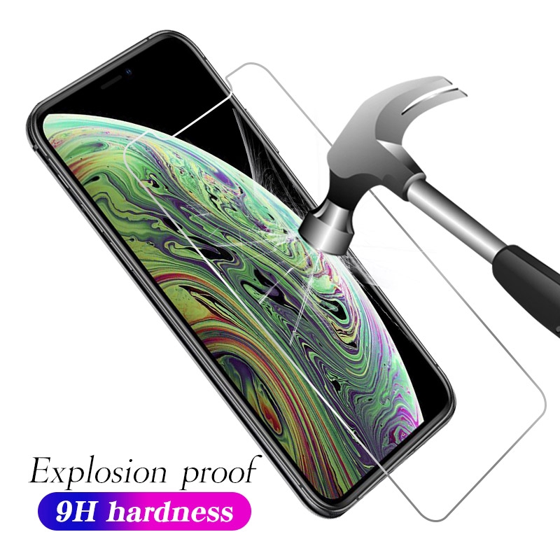 Kính cường lực siêu mỏng độ cứng 9H bảo vệ toàn diện cho iPhone XS MAX XR X 10 8 7 6S 6 Plus 5 5s Se 4 4s