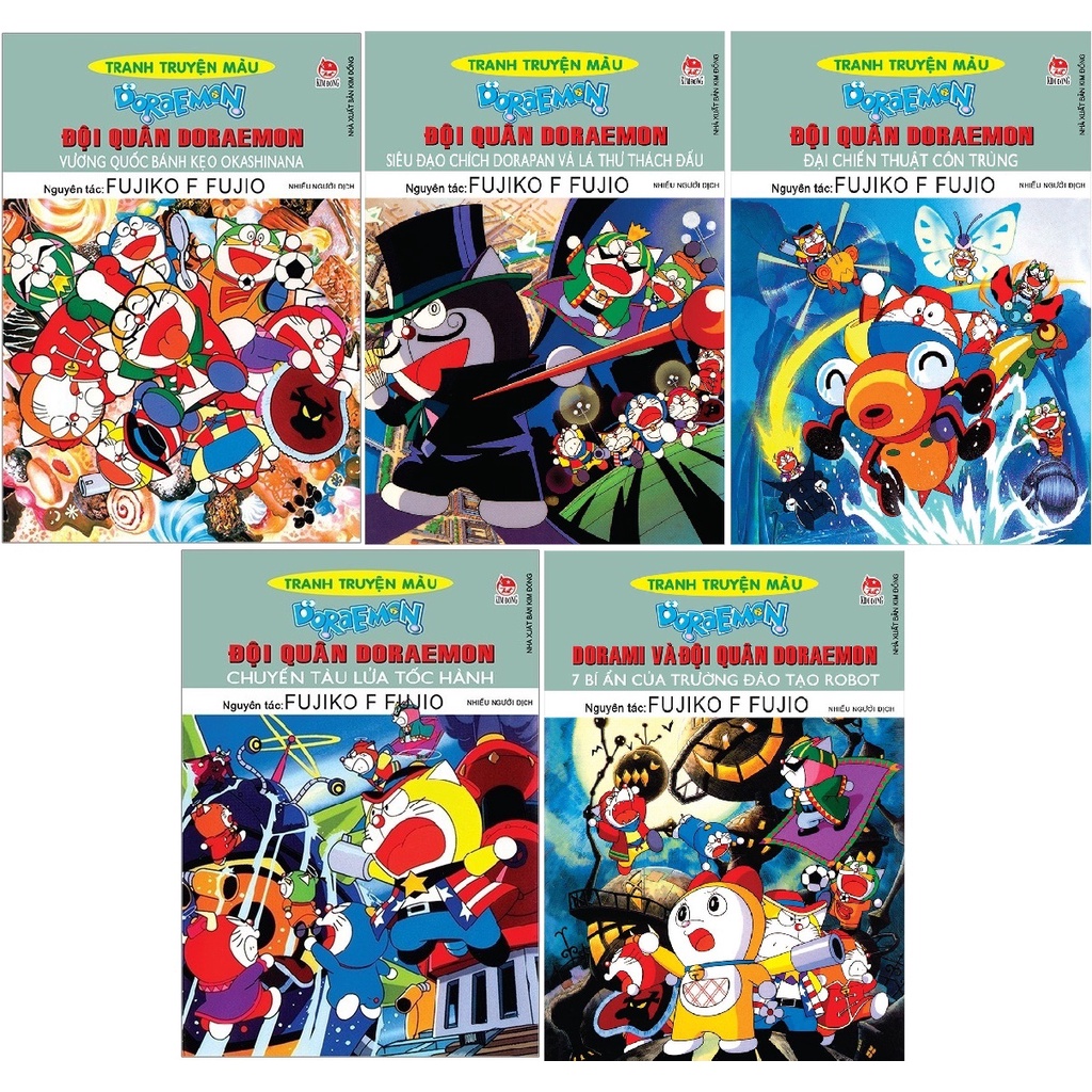 Sách - Doraemon tranh truyện màu - Đội quân Doraemon (5 quyển)