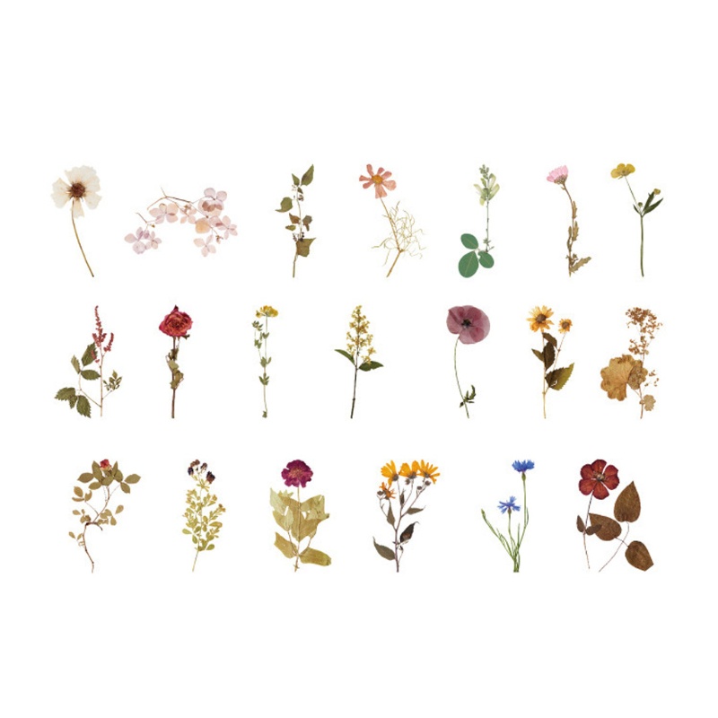 Bộ 40 Miếng Dán Bình Nước In Hoa Đáng Yêu Dùng Trang Trí