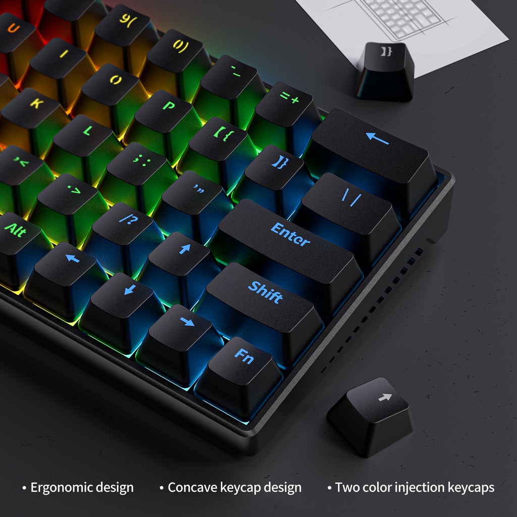 ZIFRIEND Bàn Phím Cơ Chơi Game 63 Phím 60% Chuyên Nghiệp