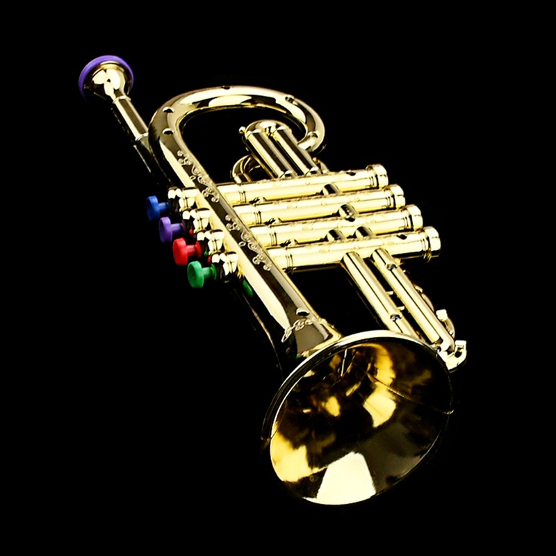 Kèn Trumpet Đồ Chơi Bằng ABS Phủ Vàng Cho Bé Mẫu Giáo