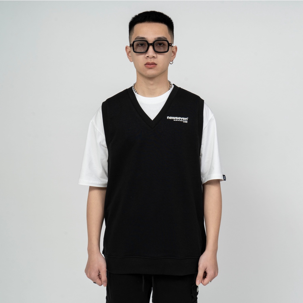 Áo Gile Nỉ N7 Newseven basic nam nữ oversize form rộng Local Brand