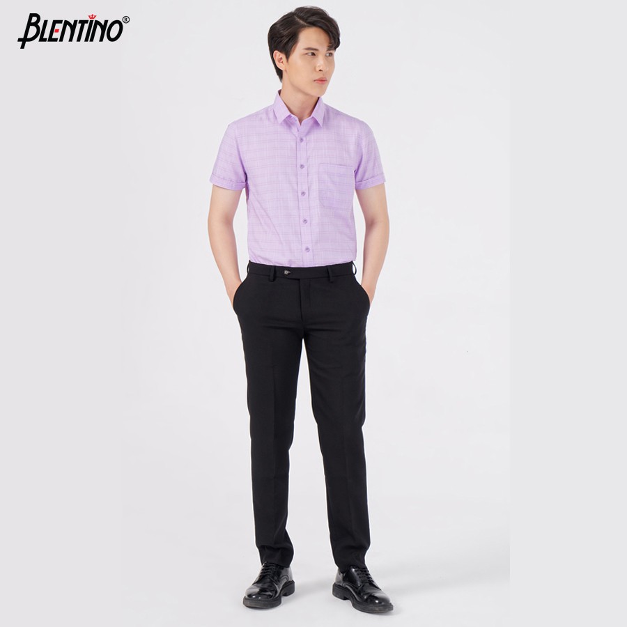 Áo Sơ Mi Nam Cotton slup Sang Trọng , Trẻ Trung Blentino BSL02 Tay Ngắn Regular Fit Công Sở Lịch Lãm
