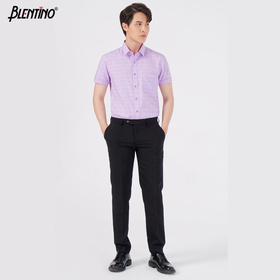 Áo Sơ Mi Nam Cotton slup Sang Trọng , Trẻ Trung Blentino BSL02 Tay Ngắn Regular Fit Công Sở Lịch Lãm | BigBuy360 - bigbuy360.vn