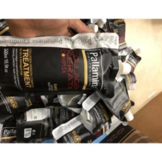 Ủ tóc Pallamina Keratin collagen, kem xả tóc siêu phục hồi tóc nát hàng công ty chính hãng túi 500ml | BigBuy360 - bigbuy360.vn