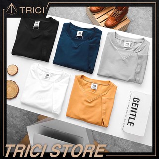 Áo thun nam zara  👕FREESHIP👕áo thun cổ notched 100% cotton 4 chiều ATZR01