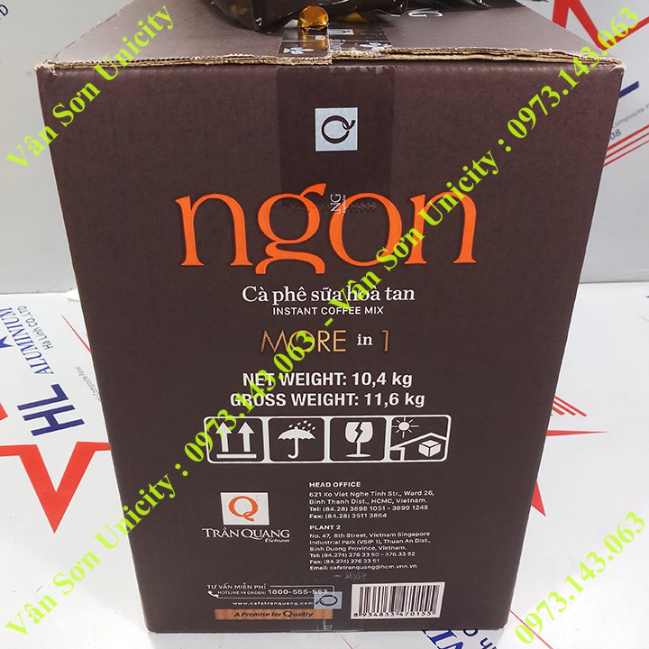 Cà phê sữa Ngon Trần Quang bịch lớn 1.04Kg (52 gói dài * 20g)