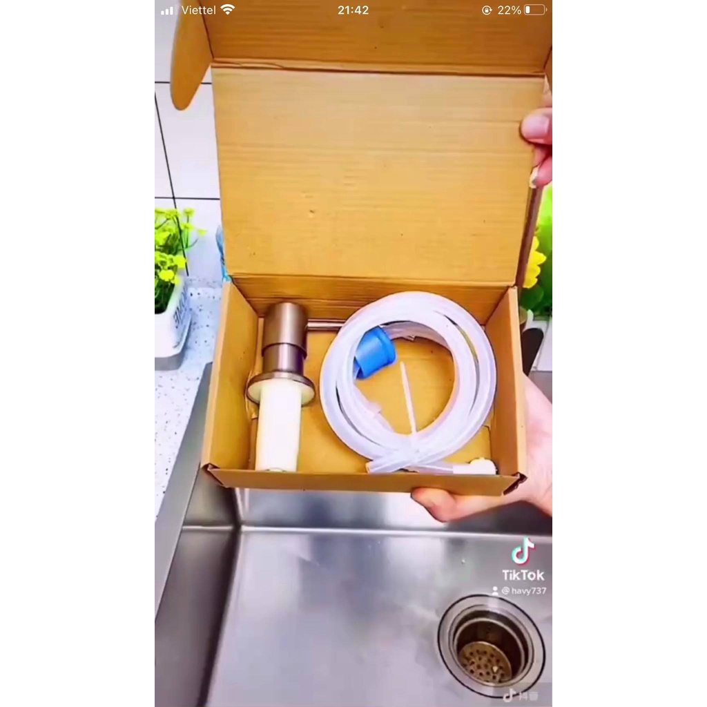 Đầu Bơm Hút Dầu Rửa Bát, Bộ Vòi Hút Xà Bông Nước Rửa Chén Tiện Lợi Có Ống Silicon Dài 1.2M - T2K Max