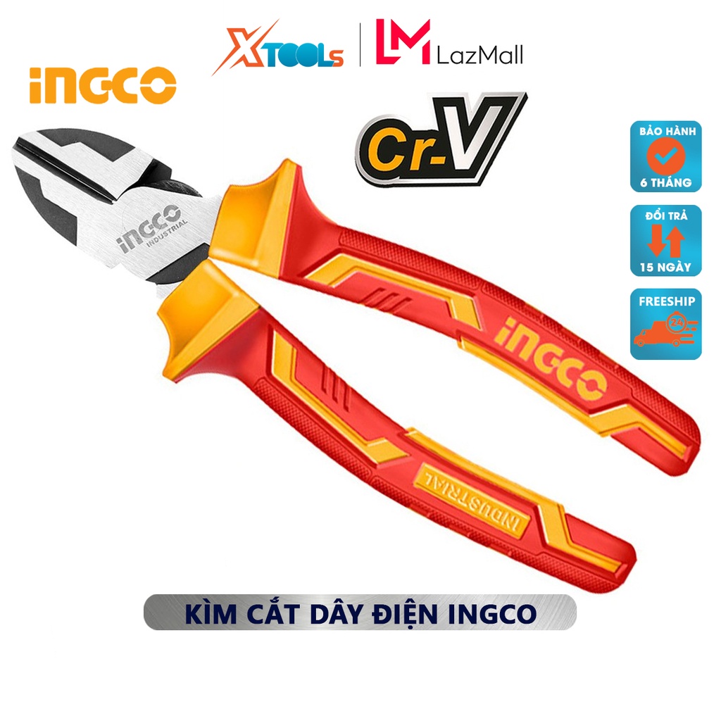 Kìm cắt cách điện INGCO HIHLDCP28160 | kềm cách điện Chiều dài kìm 6&quot; (160mm) Tay cầm cách điện lên đến 1000V cắt, kẹp,