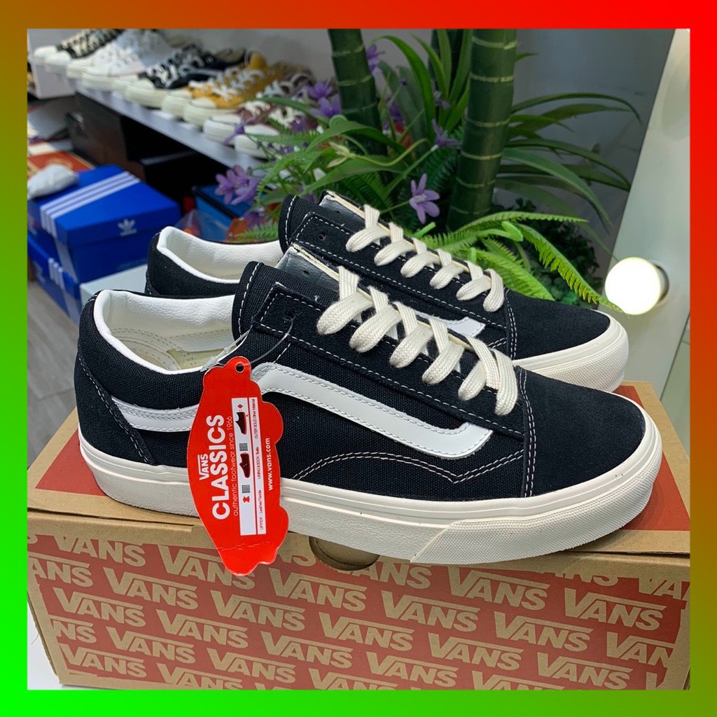 Giày thể thao và sneakers nam nữ vans đen kẻ trắng , vans vault đen NoBrandUnisex